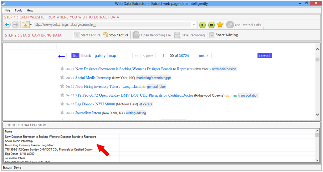 Web Data Extractor screenshot Web Data Extractor screenshot