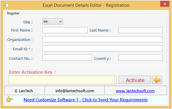 Excel Document Details Editor