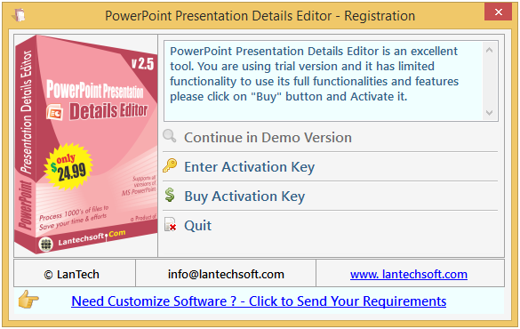 PowerPoint Presentation Details Editor