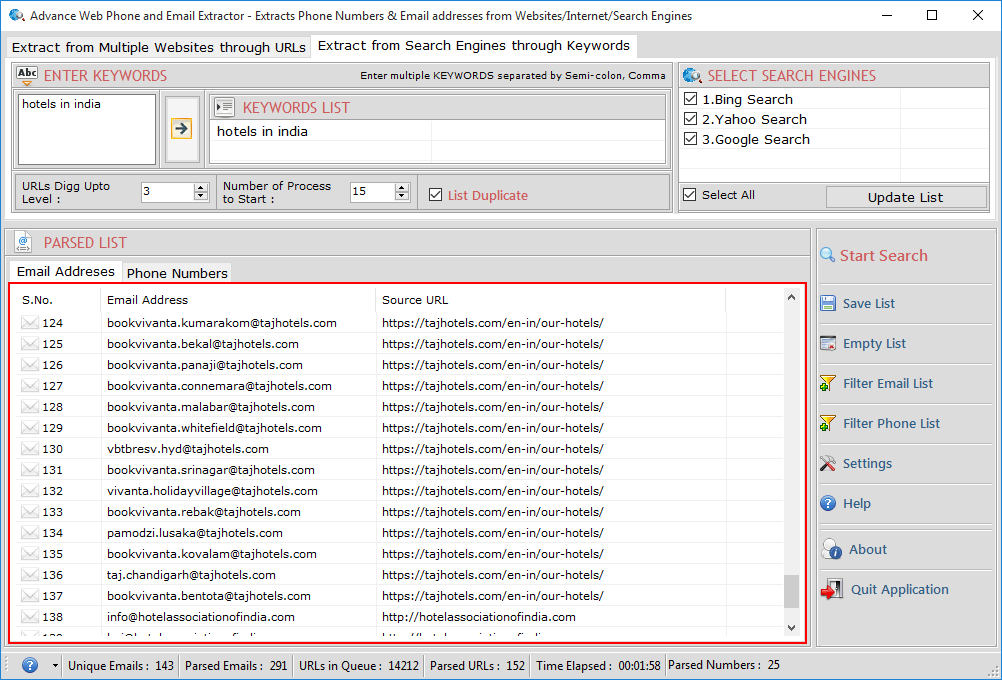 Advance Web Phone and Email Extractor
