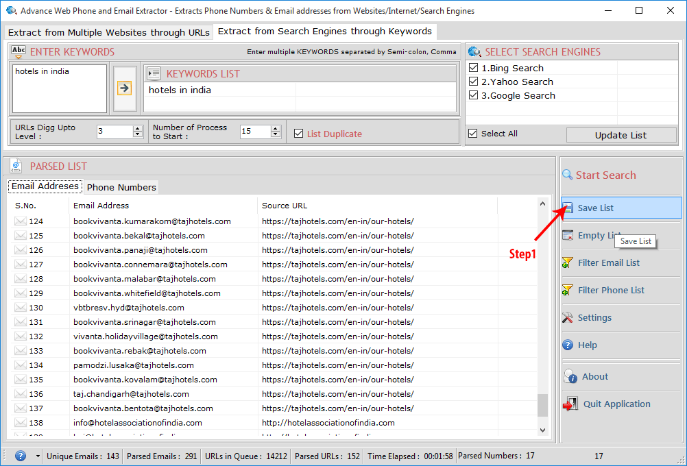 Advance Web Phone and Email Extractor