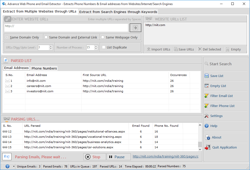 Advance Web Phone and Email Extractor
