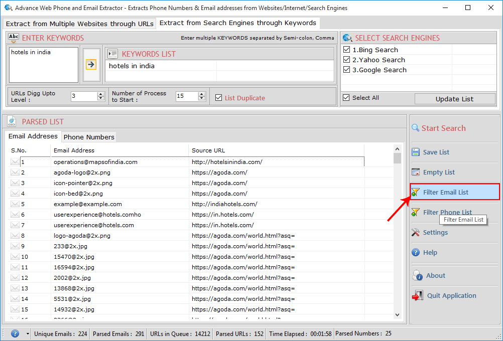 Advance Web Phone and Email Extractor