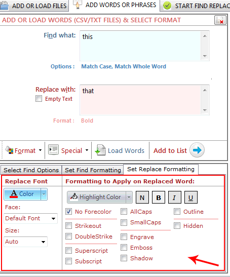 Advance Word Find and Replace