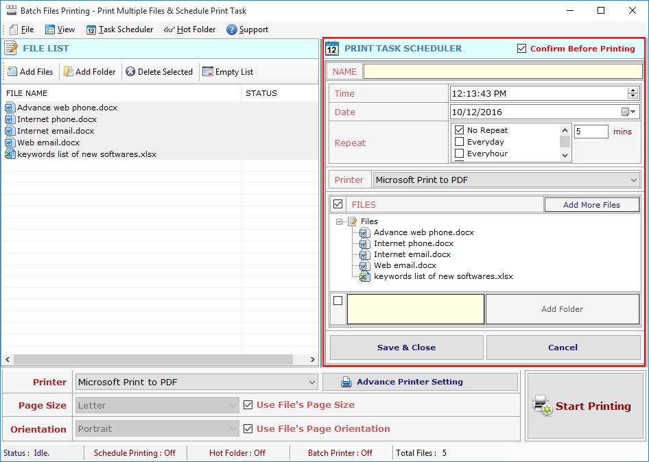 Batch Files Printing