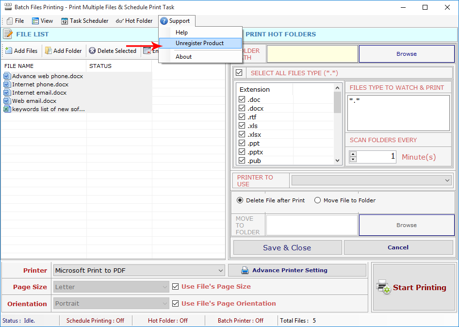 Batch Files Printing