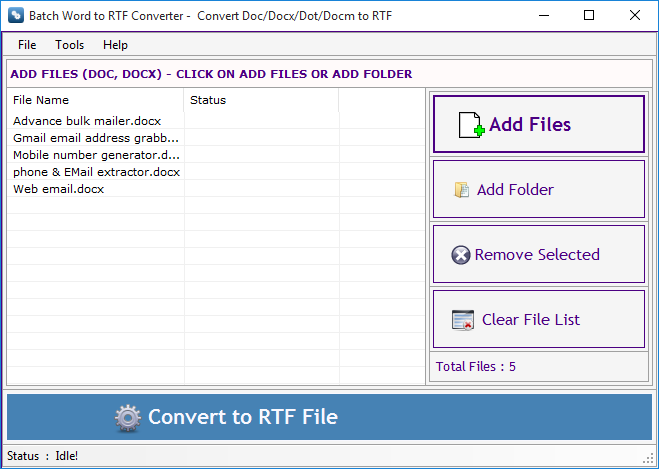 Batch Word to RTF Converter