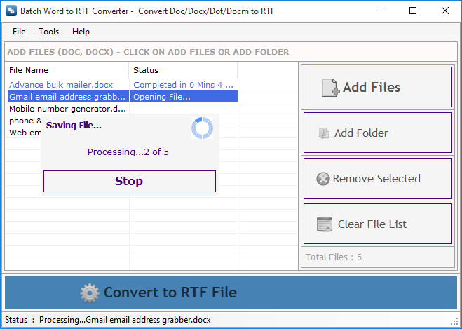 Batch Word to RTF Converter