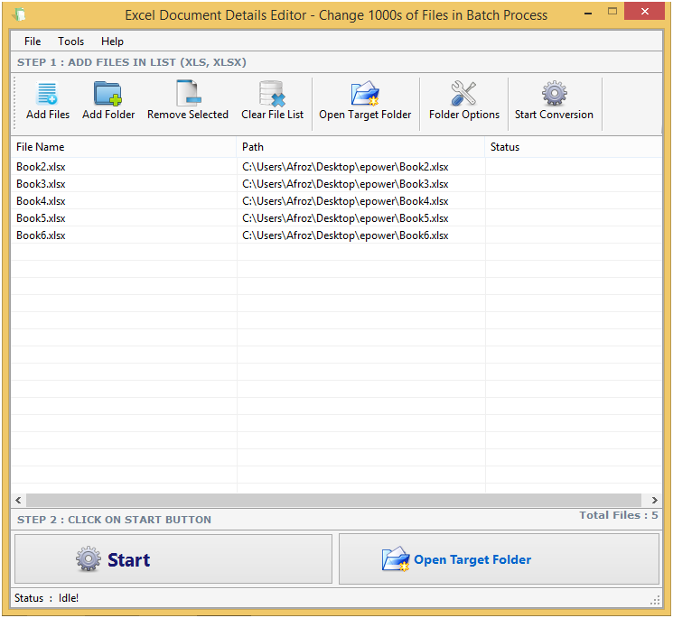 Excel Document Details Editor