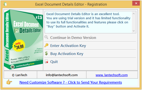 Excel Document Details Editor