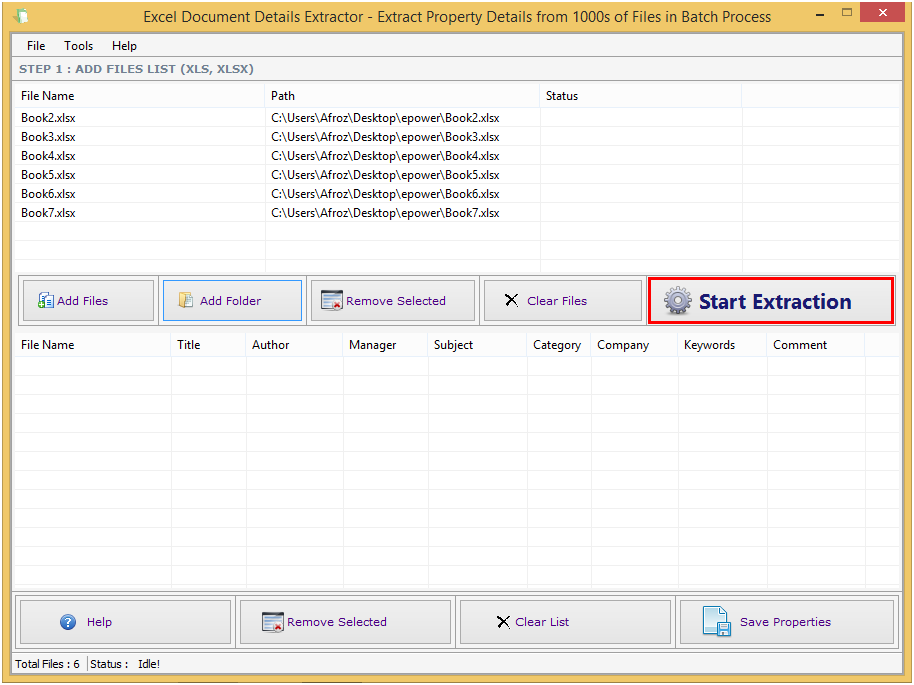 Excel Document Details Extractor