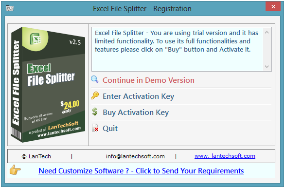 Excel File Splitter