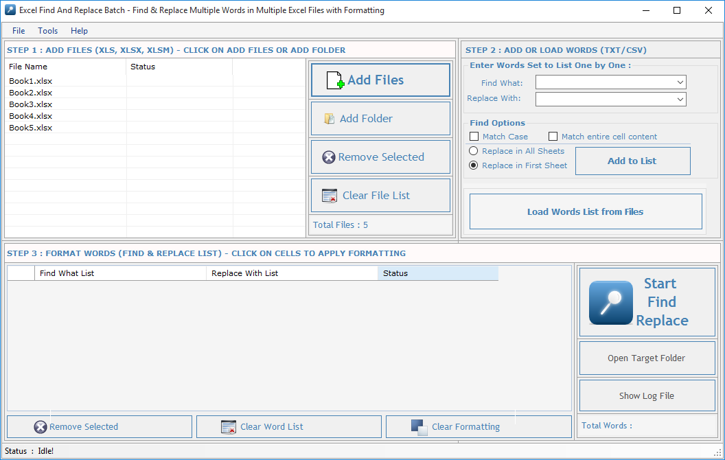 Excel Find and Replace Batch