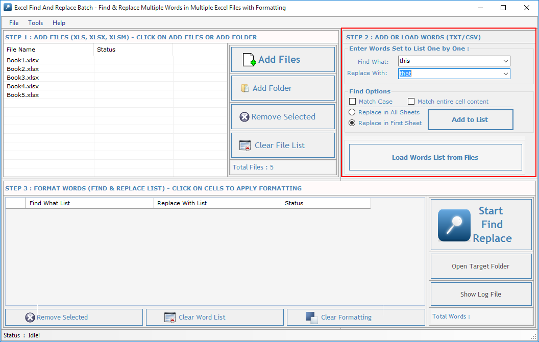 Excel Find and Replace Batch