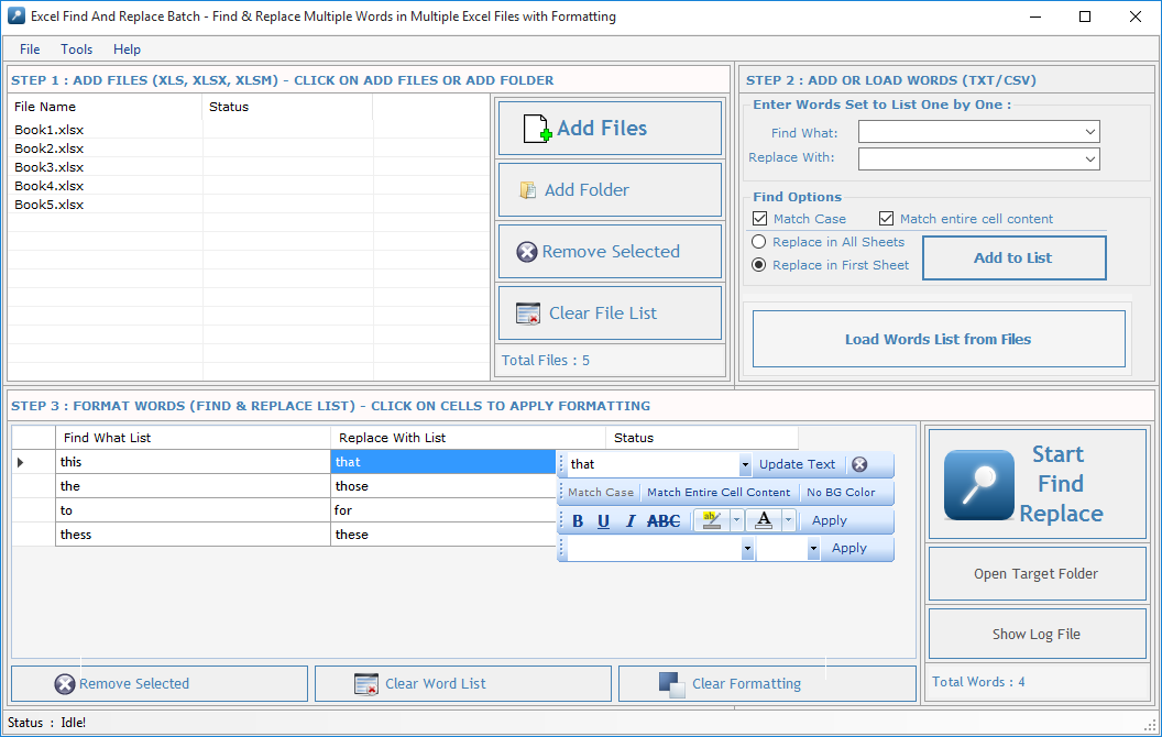 Excel Find and Replace Batch