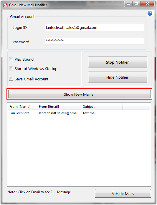 Gmail New Mail Notifier