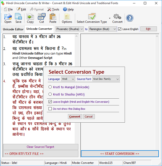 hindi unicode converter