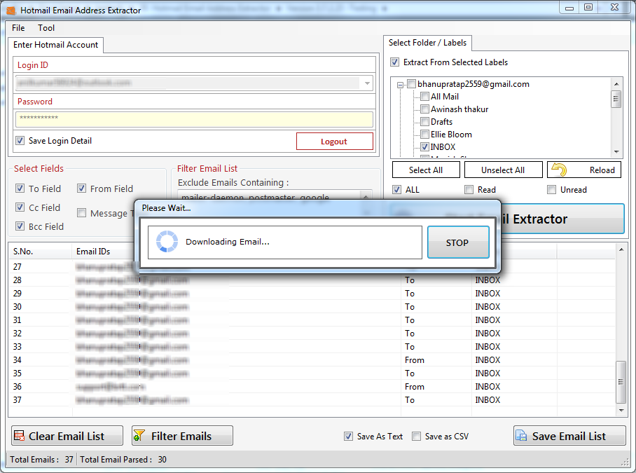 Hotmail Email Address Extractor