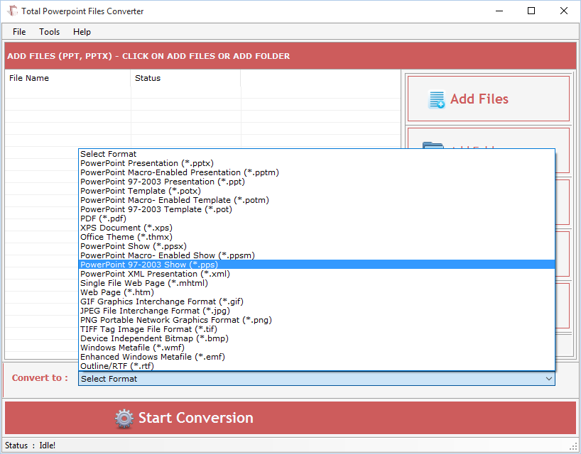 Total PowerPoint Files Converter