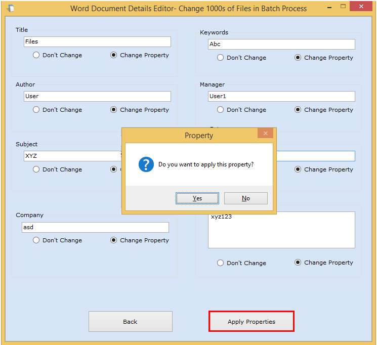 Word Document Details Editor